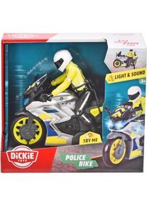 Dickie Spielzeug-Polizeimotorrad 17 cm mit Figur Licht- und Soundeffekte