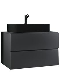Mid.you Waschtischkombi , Anthrazit , Holzwerkstoff , 2 Schubladen , nicht einzeln stellbar , 81 cm , hängend , Badezimmer, Waschbecken & Armaturen,