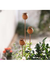 Gartenstecker "Mohn", 3er Set