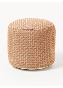 Palais Puf artesanal interior/exterior Janis Beige, Naranja Fibra sintética Ø 50 x Al 40 cm