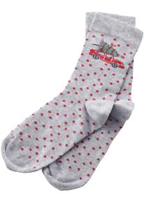 wäschepur Dames Damessokken in grijs gemêleerd ,maat 39-42, Witt, 80% Katoen, 18% Polyamide, 2% Elastan