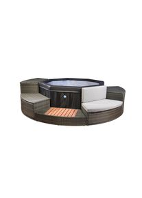 Xxxl Whirlpool , Schwarz , Metall, Kunststoff, Leder , Lederlook , 73 cm , Freizeit & Co, Wellness & Gesundheit, Whirlpools