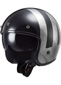 LS2 OF601 Bob II Lines, jethelm , kleur: zwart/zilver/grijs , maat: S