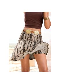 Lascana , Hosenrock, mit Alloverprint, Skort, Rock inklusive Hose , beige-braun bedruckt , 36 , 36 , Bund mit bequemem Gummizug