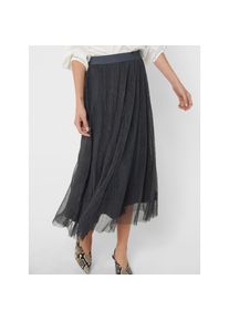 Only , Maxirock »ONLLAVINA SKIRT JRS« , Asphalt , L (40) , L (40) , Plissee-Maxirock von Only