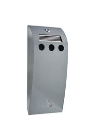 1 Posacenere da muro BRISBANE, acciaio, grigio, acciaio zincato, grigio scuro
