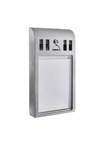1 Posacenere da muro PERTH, acciaio, grigio, acciaio zincato|acrilico, grigio scuro