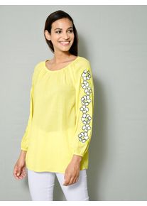 Tunika mit Carmenausschnitt in gelb - Alba Moda
