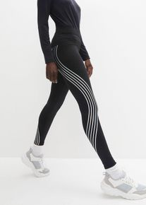 Leggings termici cropped con dettagli riflettenti, Nero, Taglia 54/56 (XL), bonprix