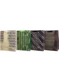 Teka, Geschenkverpackung, Geschenktüte 26x32 Streifen, Marineblau, Grünmischung (Geschenktüte)