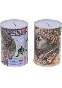 Adar, Spardose, Sparschwein aus Metall mit polnischen Zloty-Banknoten MIX (15 x 10 cm)
