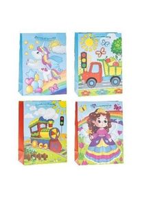 Rozette, Geschenkverpackung, 3D-Pop-Up-Tasche 26x32x10cm Rosettenmix (Geschenktüte, 1 x)