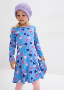 bonprix Rochie fete din jerse, bumbac bio, albastru, 92/98