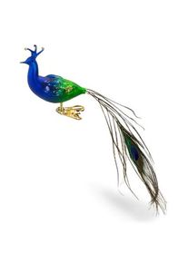 Nostalgie-Christbaumschmuck Lauschaer Glas Pfau traditionell Blau