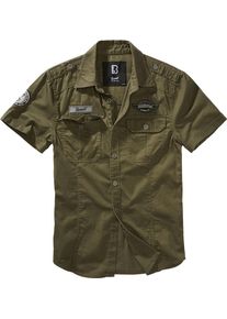 Brandit Luis Vintage, manga curta de camisa , cor: Verde-Azeitona , tamanho: S
