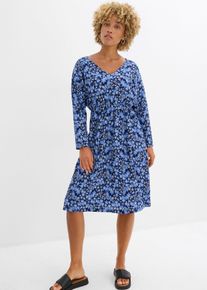 Jersey jurk van cr&ecirc;pe - blauw - maat 48/50 (XL) - bonprix