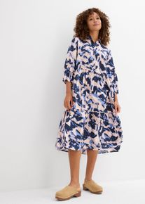 Tunika-Kleid aus flie&szlig;ender Viskose, blau, Gr&ouml;&szlig;e 44, Viskose, bonprix