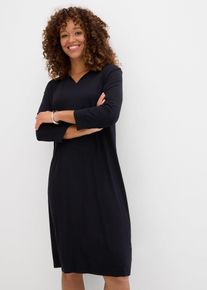 Shirtkleid aus fließender Viskose, schwarz, Größe 36/38 (S), Viskose, bonprix