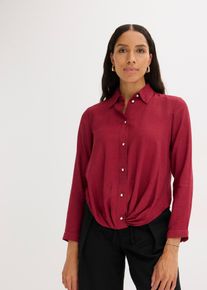 Bluse mit Wickel-Detail aus strukturiertem Material, rot, Gr&ouml;&szlig;e 50, Viskose, bonprix