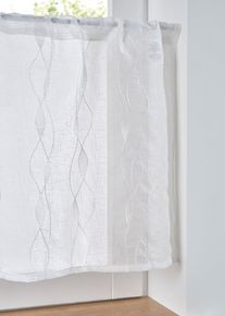 Scheibengardine mit Wellen Stickerei, wei&szlig;, Gr&ouml;&szlig;e 30x115 cm, bonprix