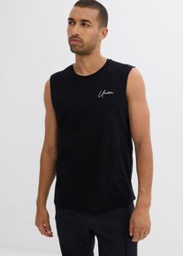 Muskelshirt (2er Pack) aus reiner Bio-Baumwolle Loose Fit, schwarz, Größe 68/70 (4XL), 100% Baumwolle, bonprix