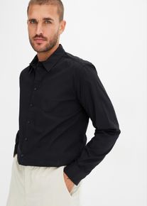 Business-Hemd mit Stretch Regular Fit, schwarz, Gr&ouml;&szlig;e 49/50 (4XL), mit Baumwolle, bonprix