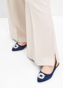 Sling Ballerina, blau, Größe 39, Satin,Vegan, bonprix