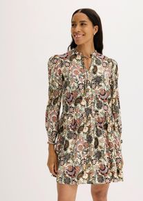 Bedrucktes Tunika-Kleid, beige, Größe 42, Viskose, bonprix