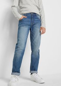 Slim-Fit-Jeans mit verstellbarem Bund Straight, blau, Gr&ouml;&szlig;e 170, mit Baumwolle, bonprix