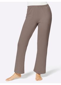 feel good Dames Broek in aquapetrol + donkertaupe ,maat 24/25, Witt, 95% Katoen, 5% Elastan. Gemêleerd: 88% Katoen, 12% Polyester