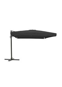 METRO PROFESSIONAL Sombrilla colgante cuadrada, con volante, aluminio/acero, 3 x 3 m, con manivela y función de inclinación, antracita/gris