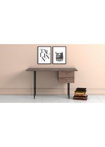 WOODMAN Bureau Jeugd Laden met soft-closefunctie, poten van metaal bureaus bruin