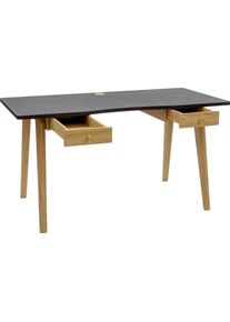 WOODMAN Bureau Peer in scandinavisch design, tafelpoten van massief eiken bureaus bruin