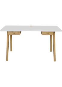 WOODMAN Bureau Peer in scandinavisch design, tafelpoten van massief eiken bureaus wit