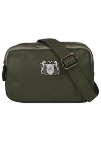Samantha Look Schoudertas echt leer, made in italy dames tassen groen
