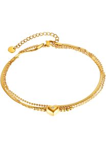 Firetti Enkelkettinkje Sieraden cadeau roestvrijstalen lichaamsjuwelen harten liefde dames enkelkettinkjes goud(kleur)