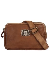 Samantha Look Schoudertas echt leer, made in italy dames tassen bruin