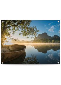 Reinders! Poster Boot op het meer Outdoor voor tuin of balkon deurposters groen