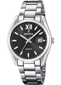 Festina Kwartshorloge Polshorloge, dameshorloge, herenhorloge, roestvrijstalen armband, datum dames horloges zilver(kleur)
