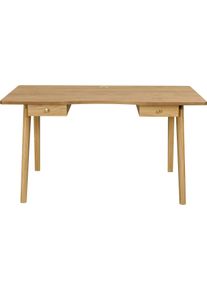 WOODMAN Bureau Peer in scandinavisch design, tafelpoten van massief eiken bureaus bruin