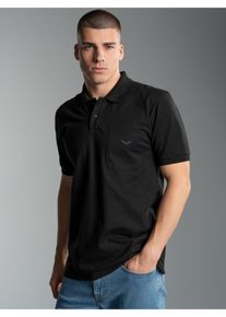 TRIGEMA Poloshirt TRIGEMA poloshirt met borstzak (1-delig) heren t-shirts maat L zwart