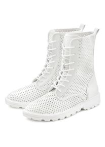 Lascana Veterlaarsjes voor veters met modieuze cut-outs, laarzen, boots, hoge sneakers dames veterlaarsjes maat 36 wit