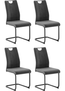 MCA furniture Vrijdragende stoel MCA DERESINA sledestoel met handgreep (4-set), schommelstoelen met handgreep, comfort zithoogte van ca. 48 cm