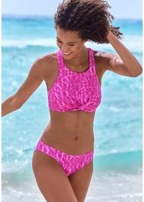 ELBSAND Crop-bikinitop Letra met geweldige woorden dames bikinitopjes maat C/D roze