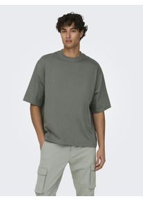 Only & Sons ONLY & SONS Shirt met ronde hals ONSMILLENIUM OVZ SS TEE NOOS heren ronde hals maat XL grijs