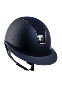 Samshield Riding Helmet Miss Shield SM, Top + Frontal Band Alcantara, Trim + Blazon Black Chrome