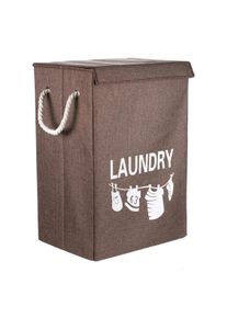 Kôš na bielizeň plátnový LAUNDRY 40 x 30 x 60 cm, hnedá