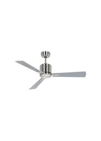 eco neo III 103, ventilador sin luz, cuerpo de acero cepillado, aspas blancas y grises, CasaFan