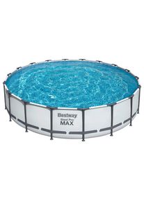 Bestway Pool SET Steel PRO 56462 , Blau, Grau, Weiß , Metall, Kunststoff , Uni , 122 cm , Freizeit & Co, Pools & Wasserspass, Aufstellpools