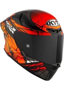 KYT TT-Revo Combustion, casque intégral , couleur: Noir/Blanc/Orange , taille: L
